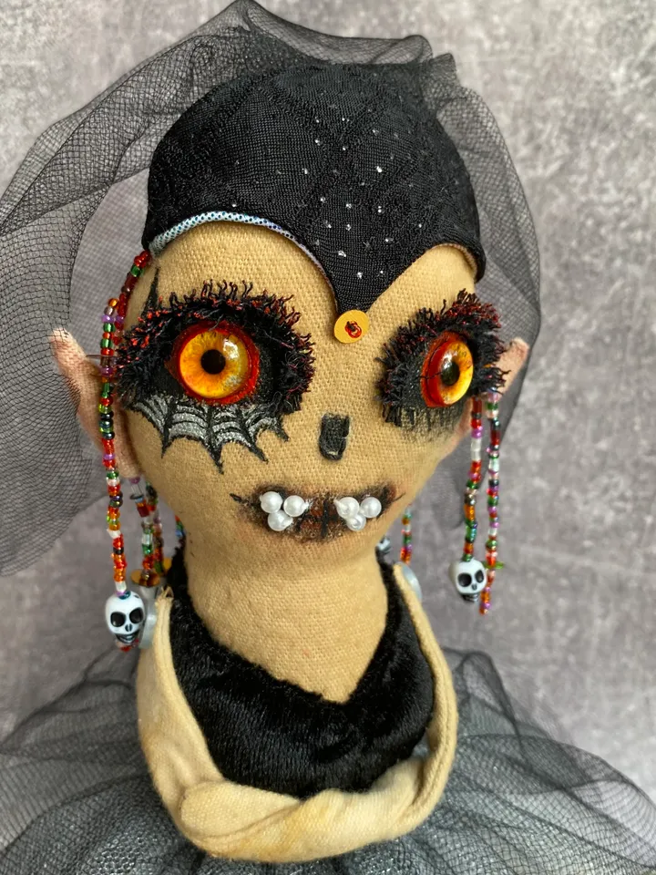 Halloween doll . Strange doll . Handmade doll . Halloween home decor .