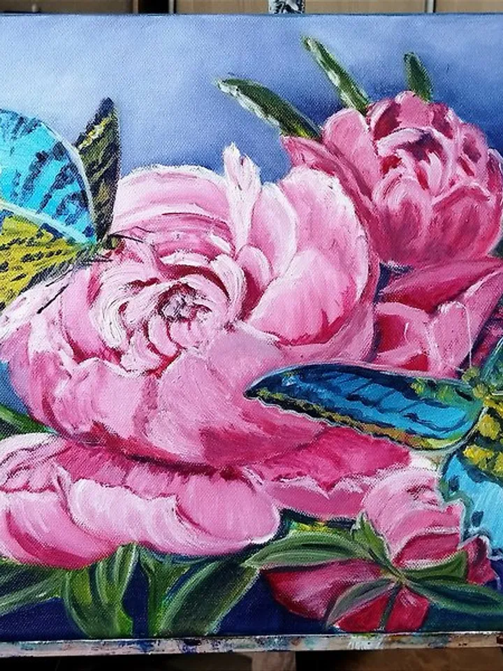 Original oil painting on canvas Flower still life