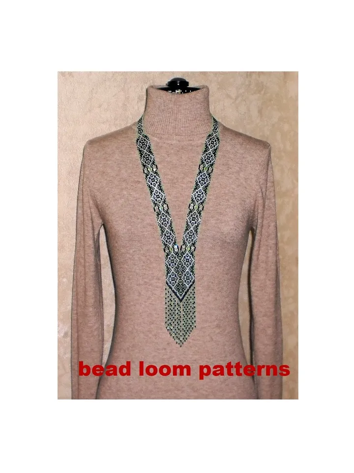 Bead loom patterns, schemes for a Gerdan-Split-Loom Necklace, Beading Loom only Pattern, Instant Download, PDF