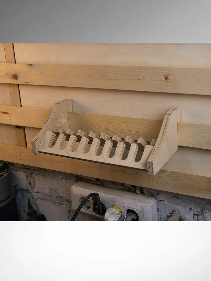 Angle grinder disc Rack Plans (PDF, SVG) for Workshop – DIY French Cleat Storage System