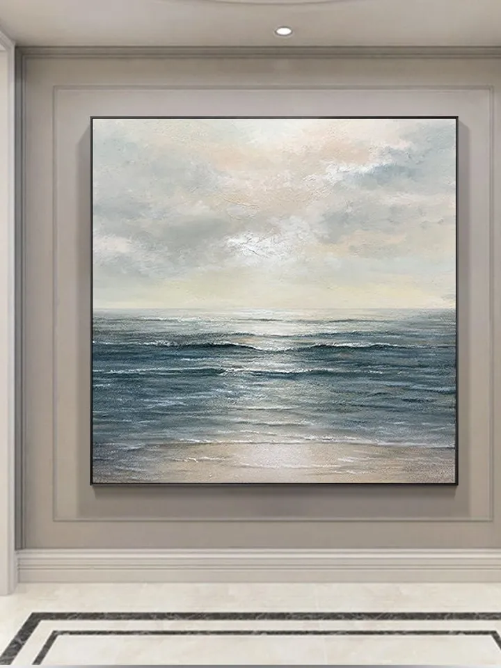 Abstract painting, Abstract art, Beach decoration, Home decoration, Large oil painting, Ocean art, Canvas painting, Mural, Bedroom mural