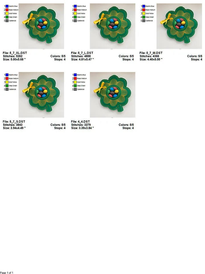 In The Hoop Machine Embroidery design ITH Peekabo Bag Clover St. Patrick LeprechaunTreat Bag ITH Pattern.