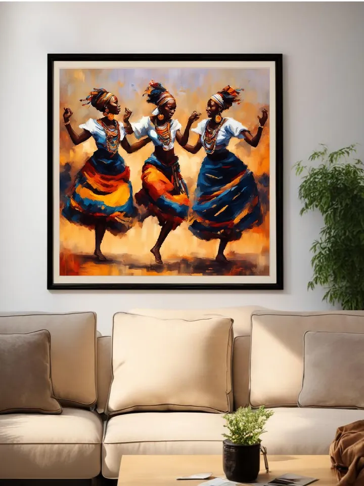 "African Women Dance Digital Artwork " Wall decor. Digital painting