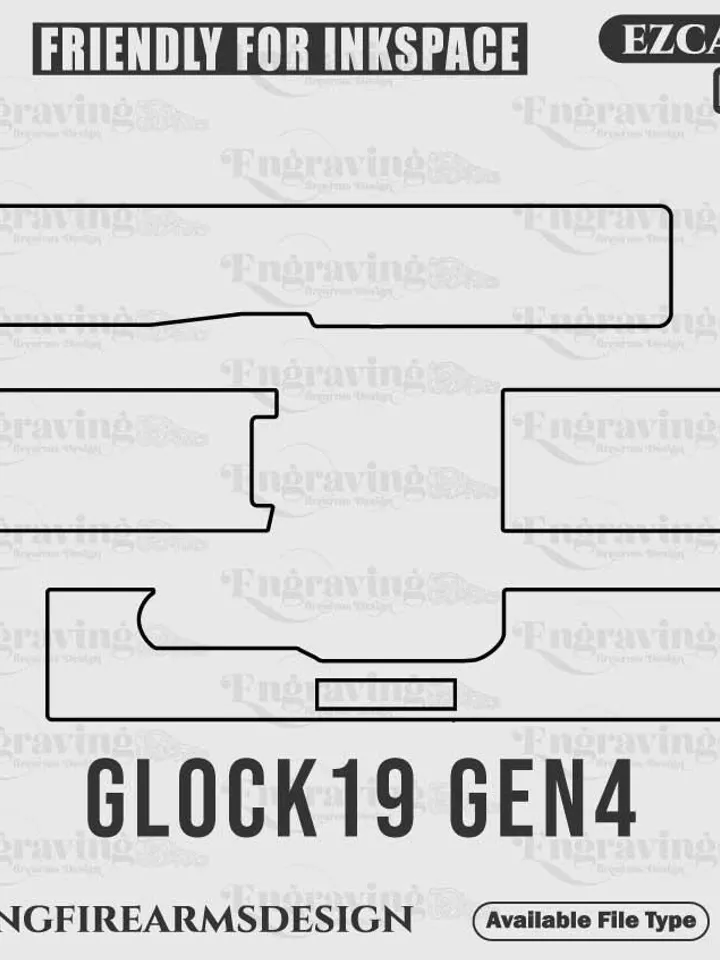 Glock19 Gen4 Scroll design,lasercut,laserengraving,fiberlaser,svg,svgdesign,rosescroll,engravingfiles,laserpattern,engravingdesign