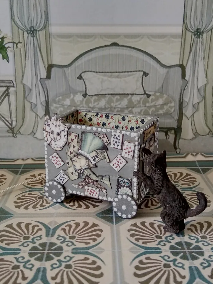 Trolley for dollhouse. Doll toy.1:12 scale.Dollhouse miniature. Handmade