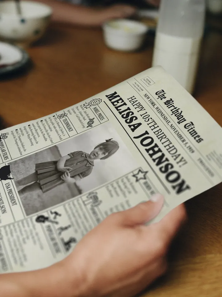 105th birthday, birthday gift for grandma or grandpa, grandma birthday gift, 105th birthday newspaper, 1919 birthday ideas, back in 1919