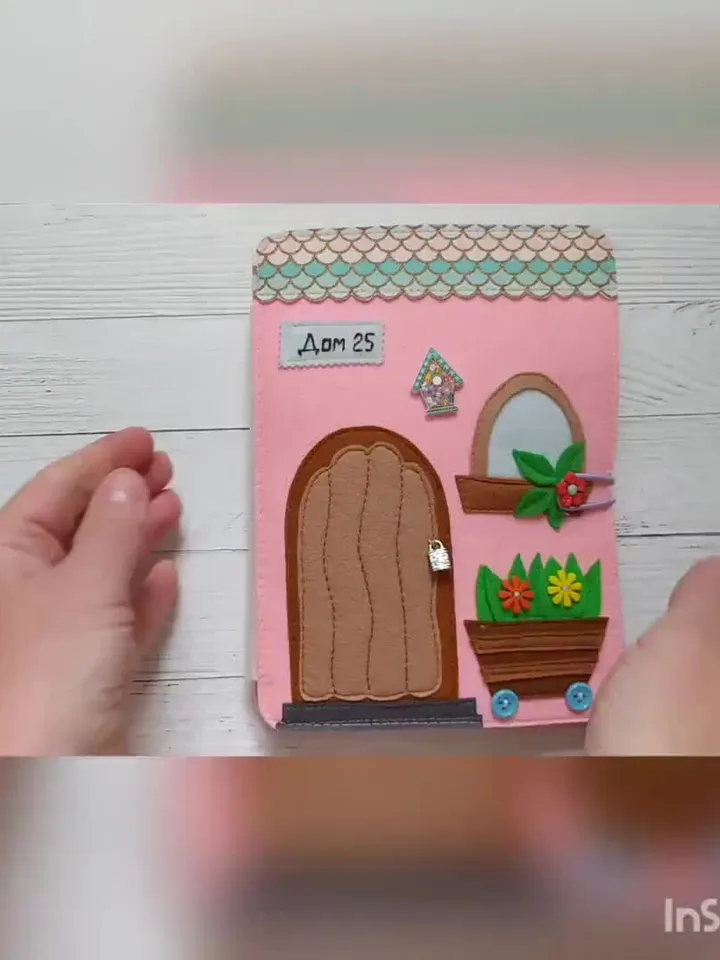 Felt Dollhouse Quiet book pattern pdf, Felt doll Pattern with clothes set, Dress up Doll, Felt book pattern for girl