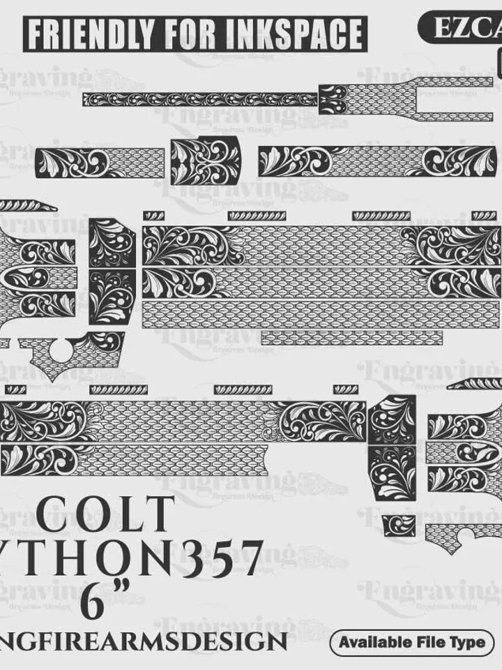 Colt Python 357 6 Inch Design svg,lasercut,laserengraving,fiberlaser,engravingfiles,laserpattern,engravingdesign,engravingpattern,metalart