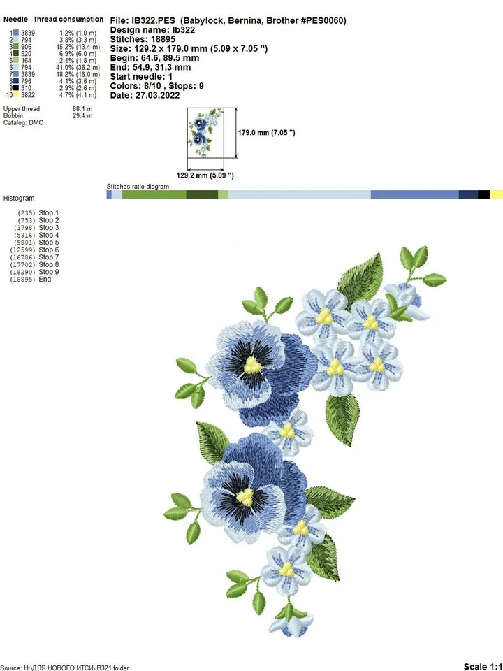 Pansies and Forget-me-nots 3D flowers set machine embroidery designs digital embroidery pattern home and clothing décor embroidery motif 3D