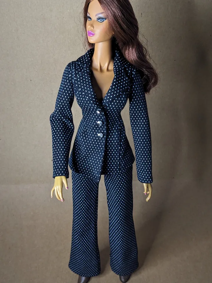 Handmade classic suit (jacket & pants) for 16-inch Fashion Royalty dolls - FR16