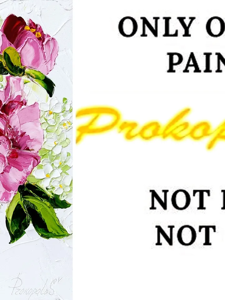 Lilac Painting Peony Original Art Impasto Oil Painting 10x8 painting Floral Painting by ArtProkopaloSv