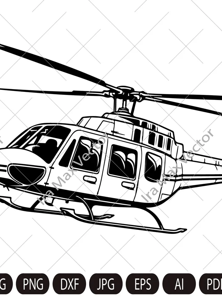 Helicopter SVG, Helicopter retro svg, Helicopter Silhouette, Helicopter vintage, Helicopter vector