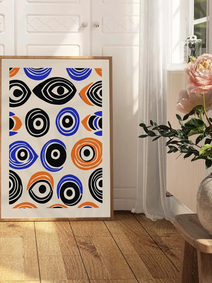 Minimalist Eye Wall Art, Abstract Eye Poster, Colorful Modern Printable, Graphic Digital Art, crayz eyes poster, Instant digital Download