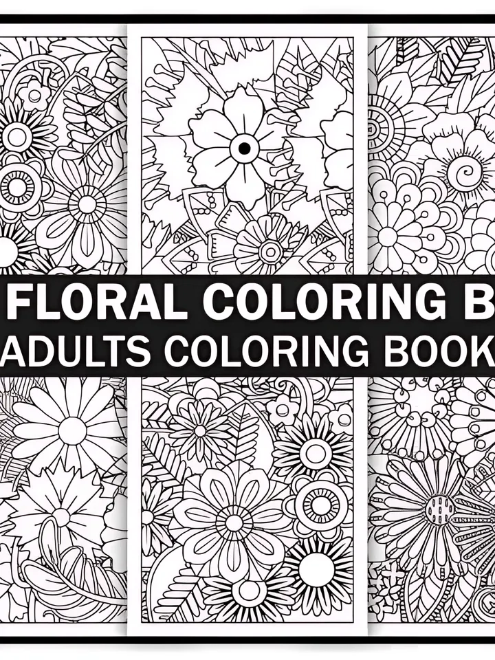550+ Flowers Adult Coloring Book