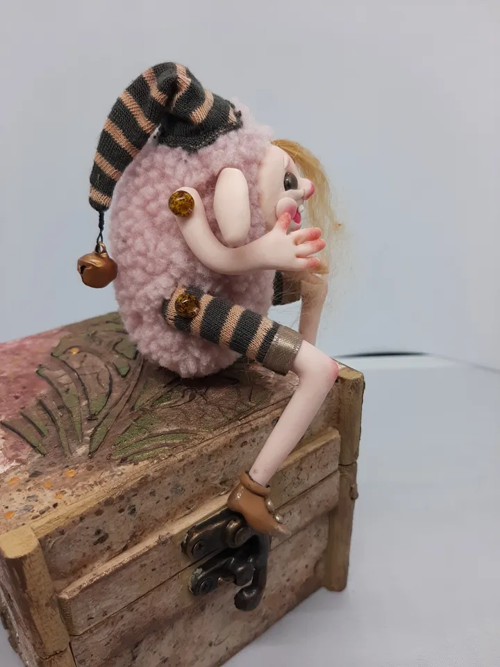 Miniature Elf Troll handmade art collectible doll ooak