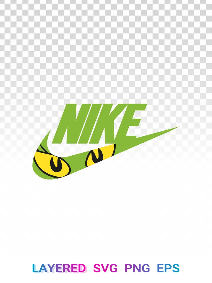 Grinch Eyes Nike Swoosh SVG, Funny Holiday Sneakerhead PNG