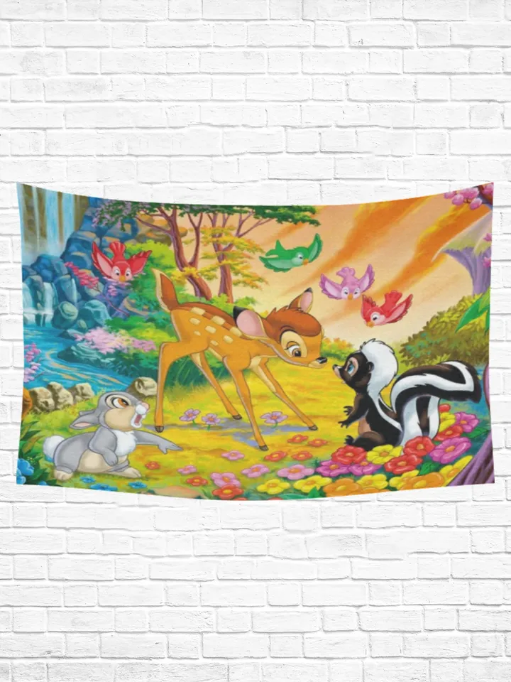 Bambi Wall Tapestry, Cotton Linen Wall Hanging