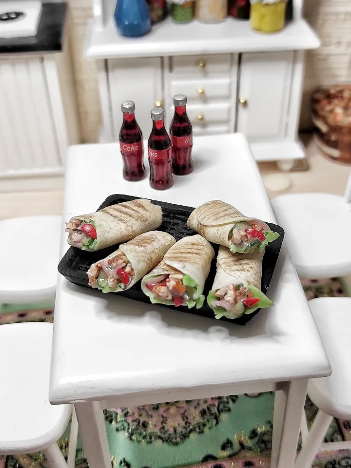 Fast food for dolls, shawarma, Realistic doner kebab, sandwich for dolls, mini food, food for dolls, small food