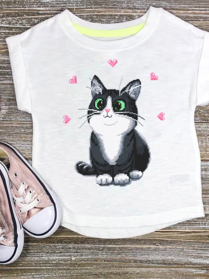 Cute black cat cross stitch pattern download PDF, Animal cross stitch chart, Cat embroidery PDF, Kitten cross stitch, Gift for cat lover #K2