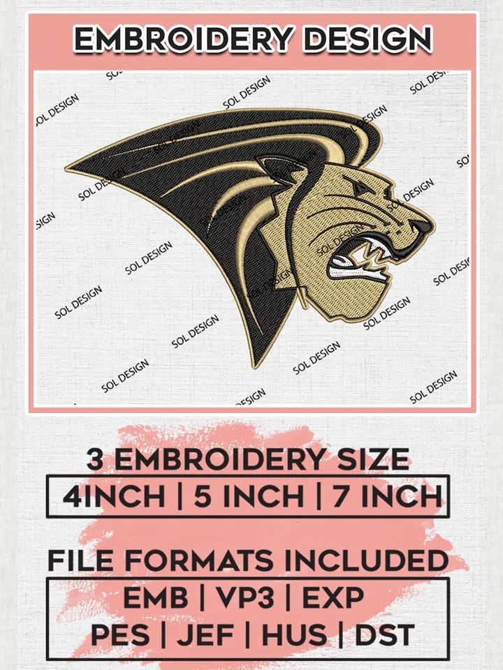 Lindenwood Lions Mascot Logo Machine Embroidery Design, NCAA Lindenwood Lions Embroidery Design Design files, NCAA Embroidery Designs, NCAA Machine Embroidery Designs, Digital Download