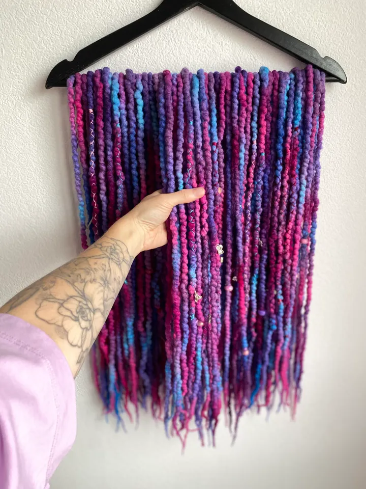 Purple blue pink Wool Double Ended dreads π Ready to Ship
