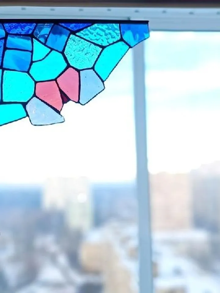 Kaleidoscope, Tiffany-style Window Corner, Stained Glass Corner, Stained Glass Window Corner, Stained Glass Window Accents, Stained Glass Window Decoration
