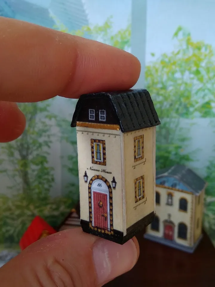 1:12 scale. Houses for cockle roomboxes. Doll toy.