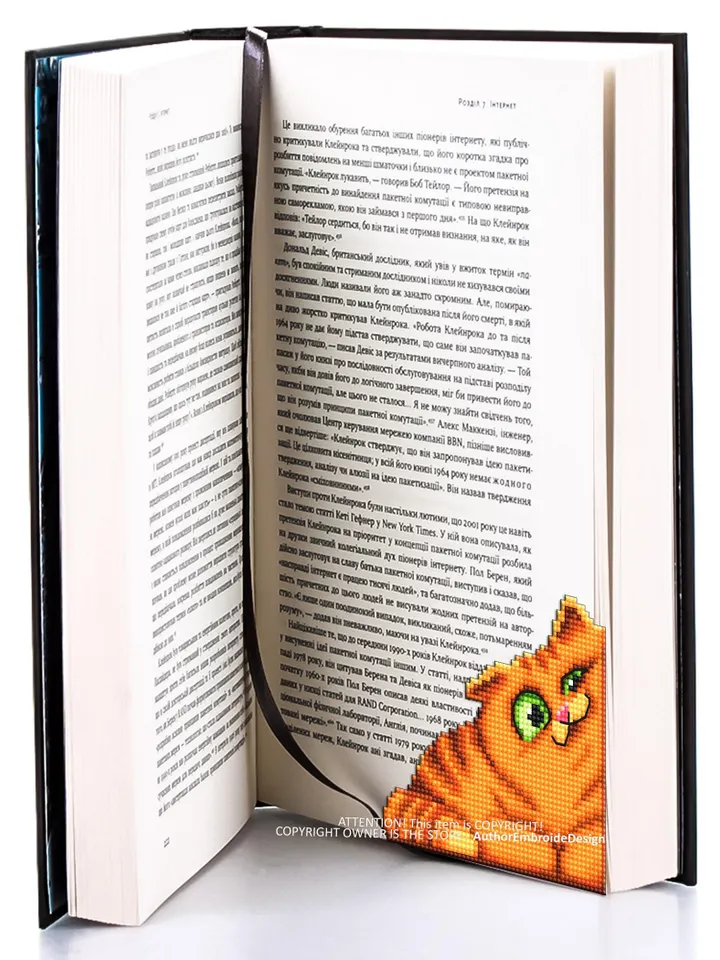 Orange cat Corner bookmark cross stitch pattern PDF download Cat cross stitch chart, Cat bookmark pattern digital PDF, Cat lover gift #B422