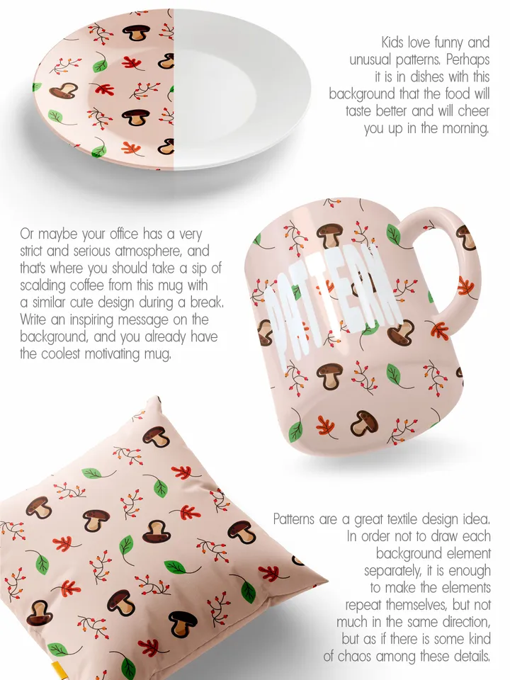 Mushroom autumn pattern