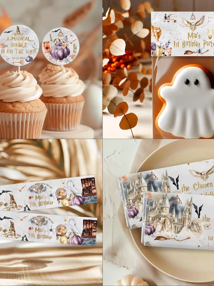 The Chosen One Big Bundle; Wizard Birthday Party Bundle Templates; Magic School Birthday Party Template; Editable Wizard Party Template; a1