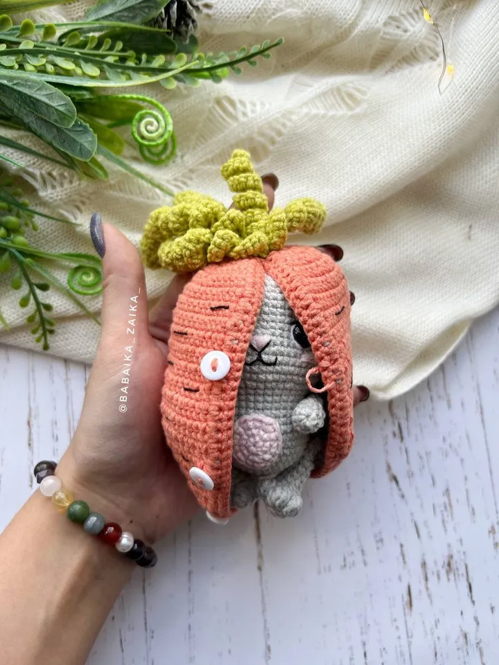 PDF Crochet Bunny Carrot Amigurumi Pattern, Easter Crochet Bunny Pattern, Cute amigurumi Bunny, Small Toy Pattern, Amigurumi Animal Pattern
