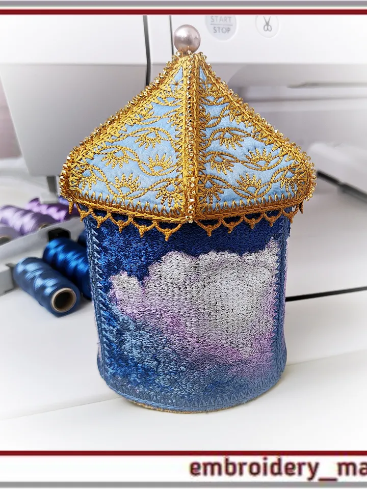 In the hoop Box with lid designs Clouds by Embroidery Manavi 05
