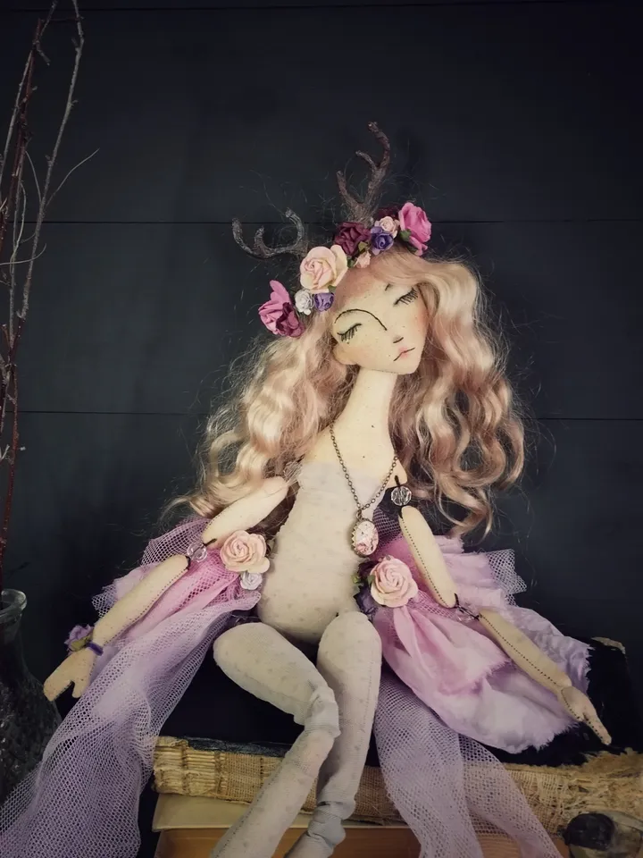Forest Nymph. Textile doll. Art doll
