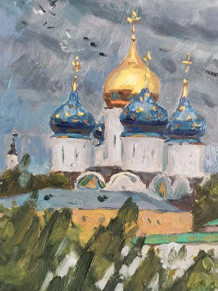 Church Painting Original Painting Canvas Painting Landscape Painting