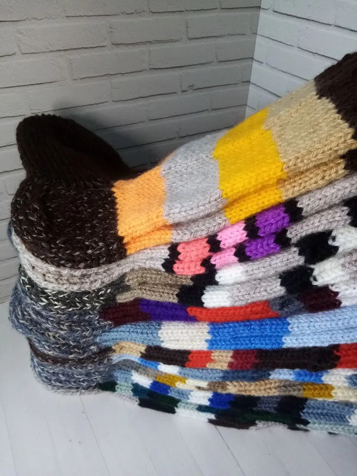 Warming Knee Socks Knitted Handmade