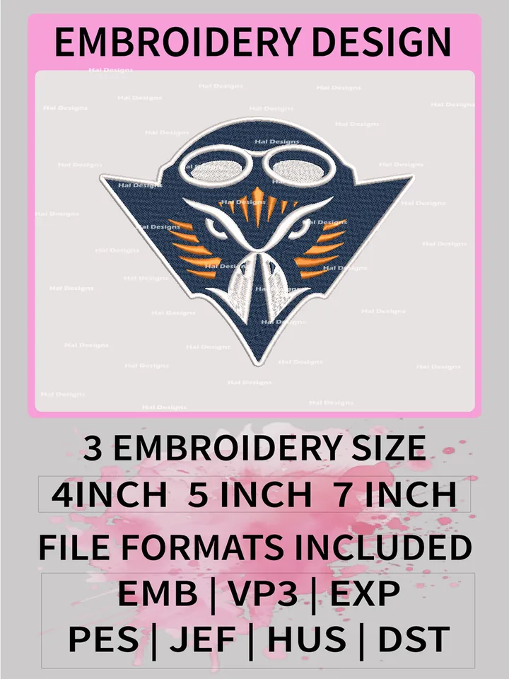 NCAA UT Martin Skyhawks Embroidery File, 3 Sizes, 6 Formats, NCAA Machine Embroidery Design, NCAA Logo, NCAA Teams