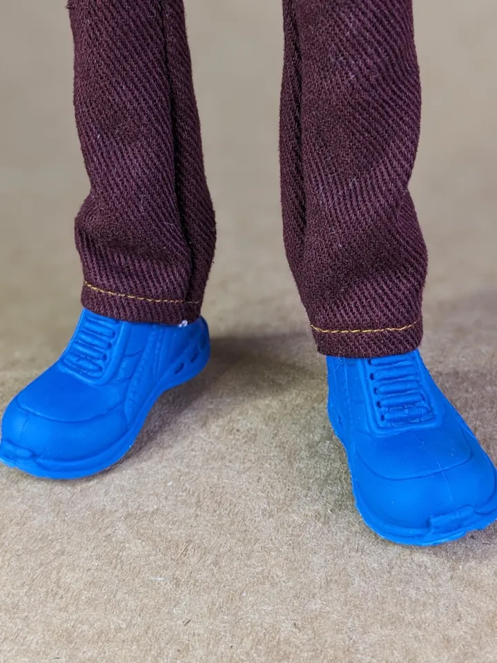 Handmade Burgundy denim pants or shorts for 1/6 scale boy dolls