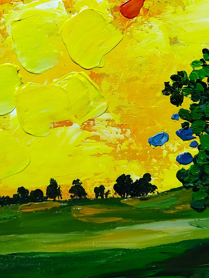 Textured Acrylic Painting Landscape Art Wall Decor