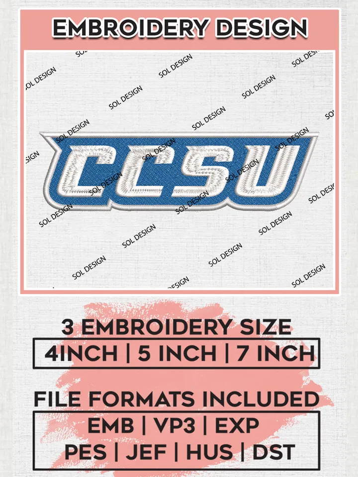 NCAA CCSU Blue Devils College Team Logo Embroidery Design Files, NCAA Central Connecticut Blue Devils Machine Embroidery, NCAA Teams, 3 sizes, NCAA Machine embroidery designs, Digital Download