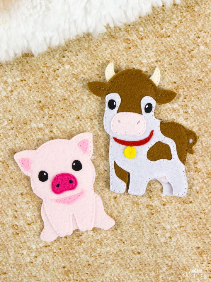 Felt Domestic Animals Sewing Pattern - Felt Finger Puppets