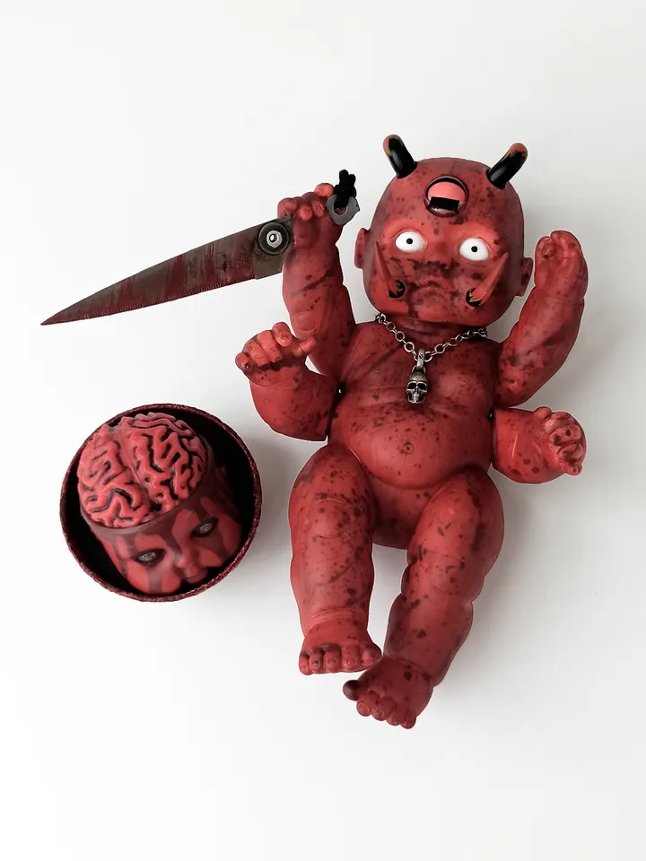 Handmade horror doll. Toy for adults.