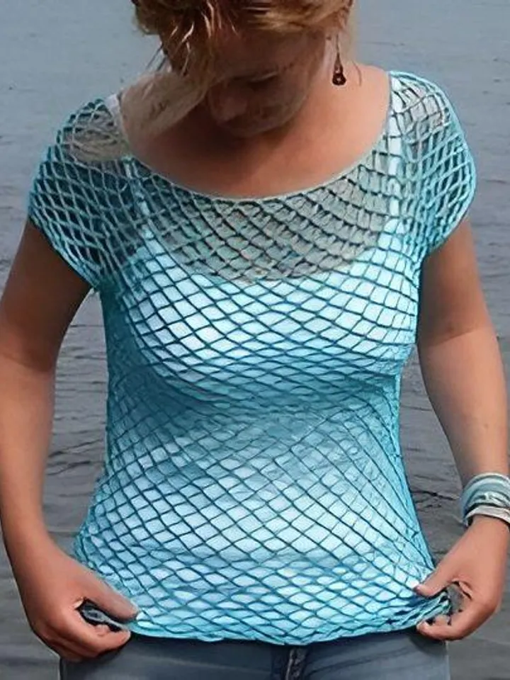 Mesh crochet top, top mesh crochet pattern , easy crochet top pdf