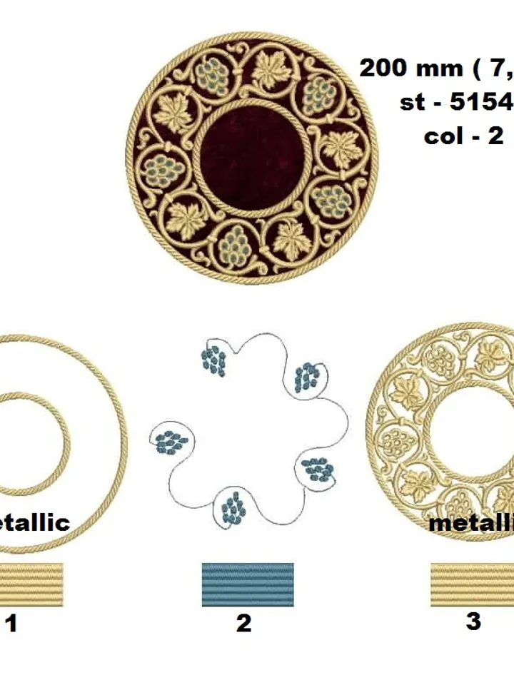 Lamp napkin design for embroidery machine.