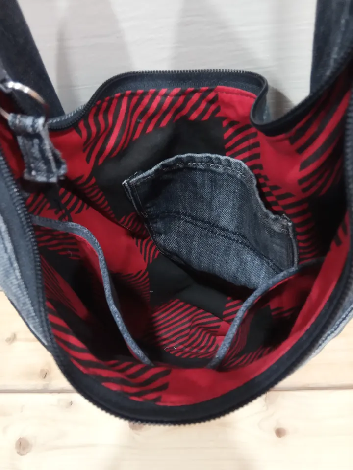 Comfortable Hobo denim shoulder bag handmade- crossbody purse