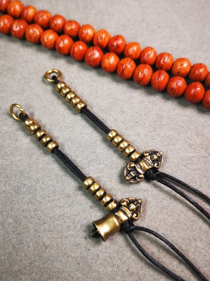Gandhanra Handmade Tibetan Buddhist Mala Counters,Prayer Bead Counters,with Dorje and Vajra Pendant,Made of Brass