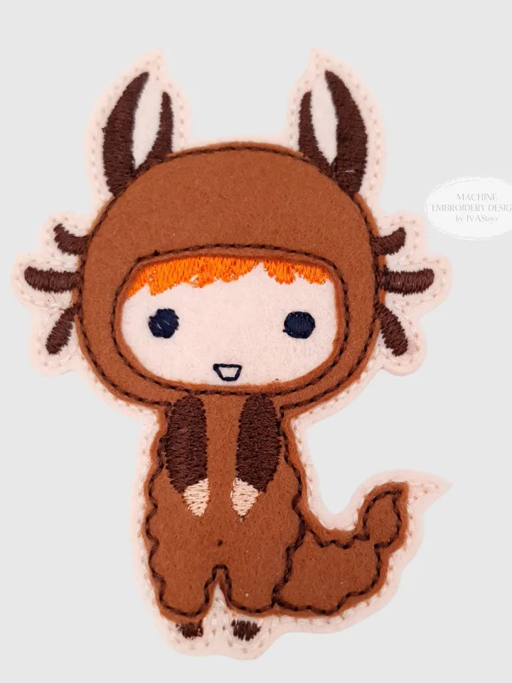 ITH Scorpio Zodiac Finger Puppet & Bag Embroidery Design, Scorpion Star Sign Toy, 4x4 Hoop Christmas Ornament