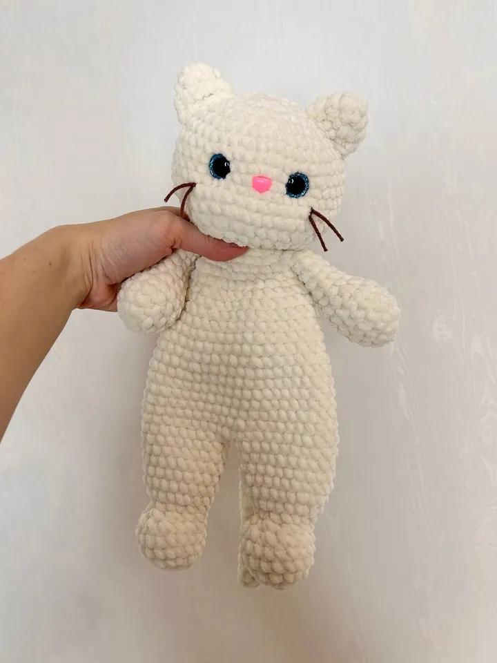 Crochet cat snuggler Cat plushie toy Cuddle toy for kids