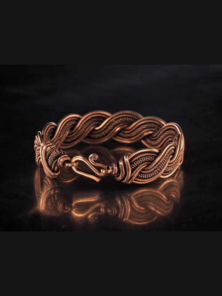 Wire wrapped copper bracelet for woman Antique style copper jewelry WireWrapArt