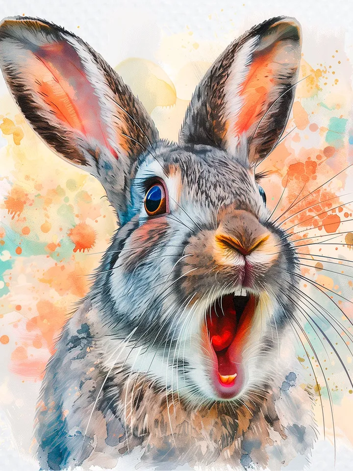 8 Amazed Rabbit PNG Clipart, Amazed Hare for sublimation, Printable Watercolor Rabbit clipart, Digital download, Paper crafts, junk journals