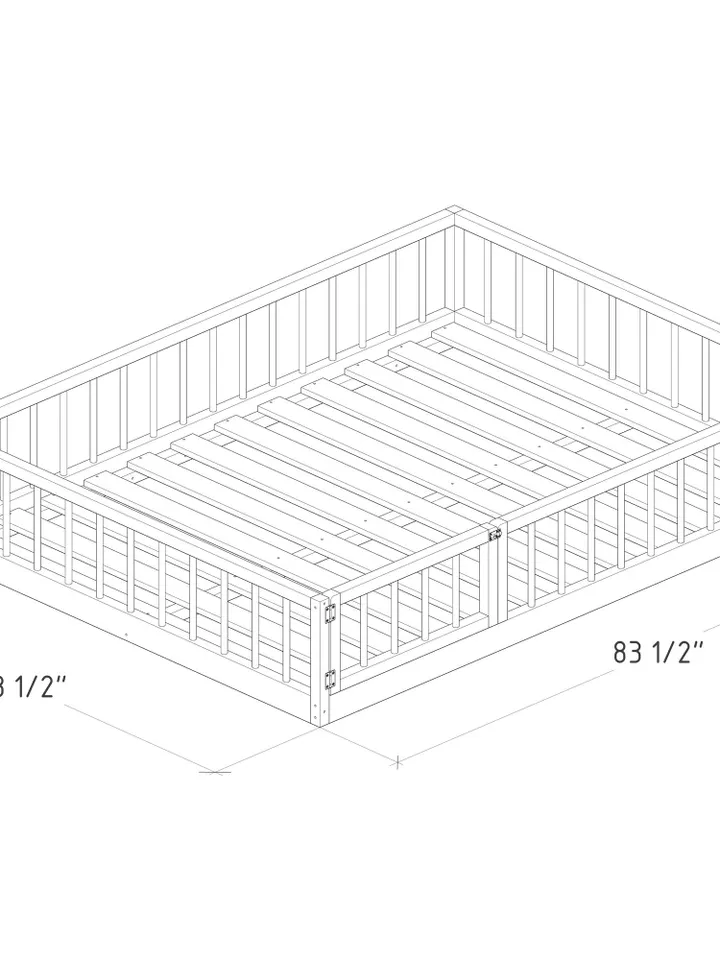 Montessori Floor Bed Plan, Queen Size, With Slats, PDF, DIY